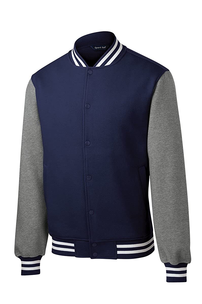 Men's Classic Fleece Letterman Varsity Jacket - Black - 2XL