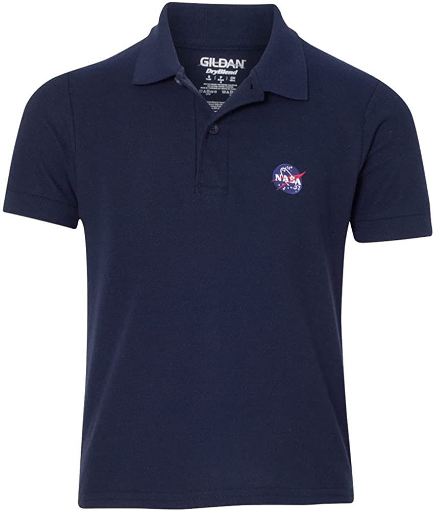 Gildan Youth NASA Insignia Embroidered Double Pique Polo Shirt - XS to XL