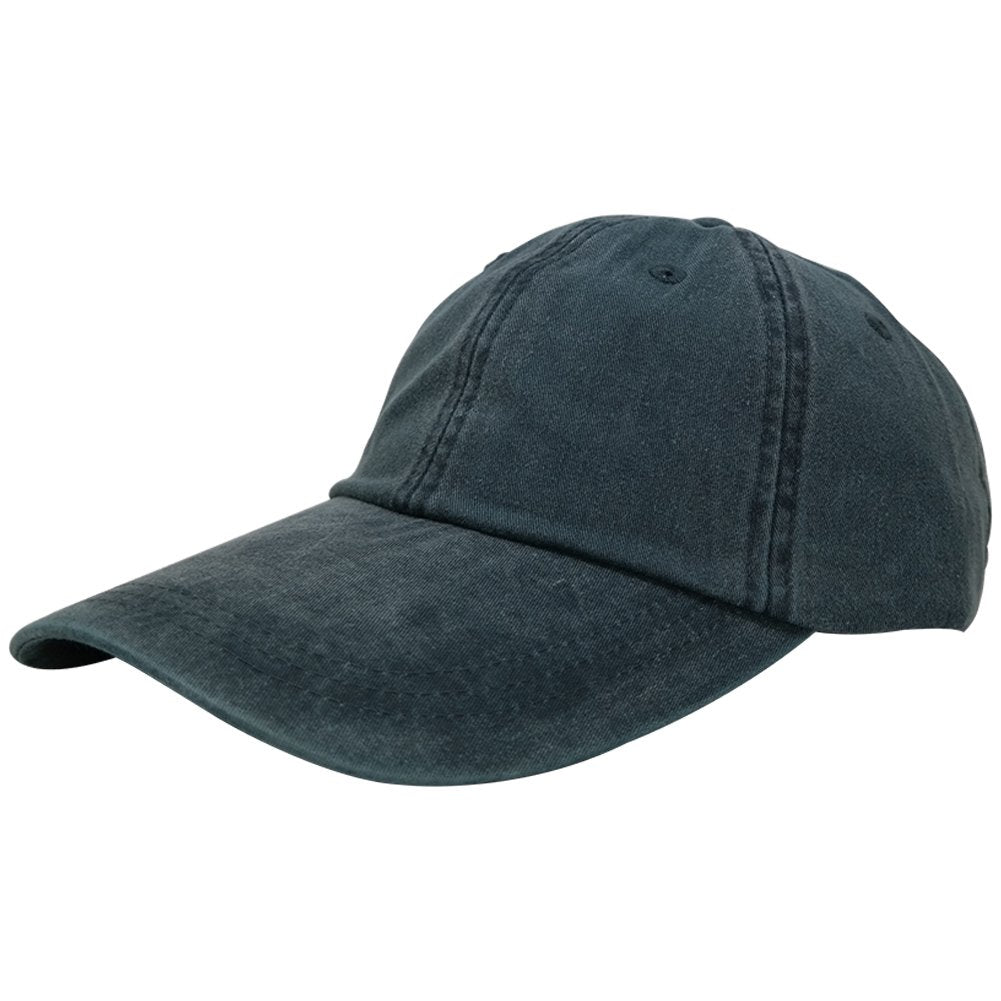 Sunbuster Extra Long Bill 100% Washed Cotton Cap with Leather Adjustable Strap