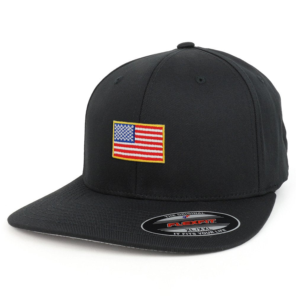 Armycrew XXL USA American Flag Embroidered Iron On Patch Flexfit Cap