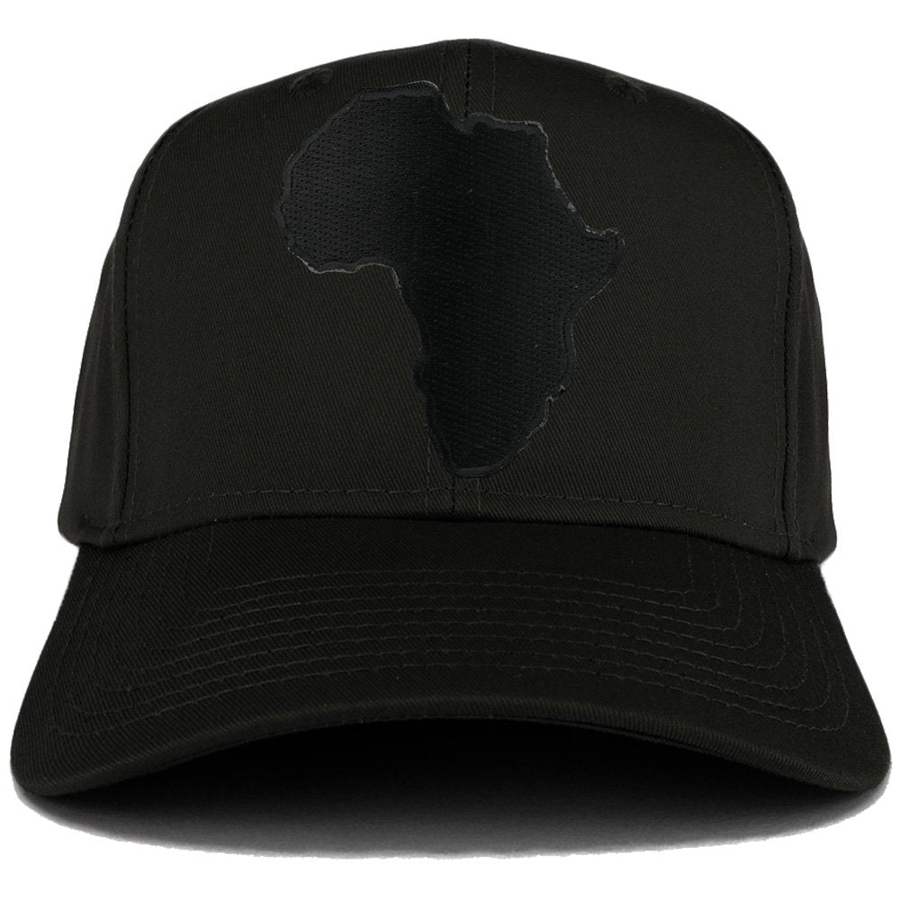 Solid Black Africa Map Embroidered Iron on Patch Adjustable Baseball Cap