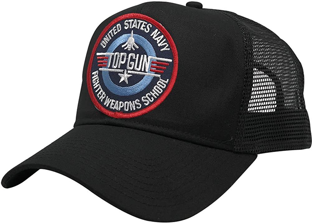 US Navy TOP Gun Patch Snapback Trucker Mesh Cap