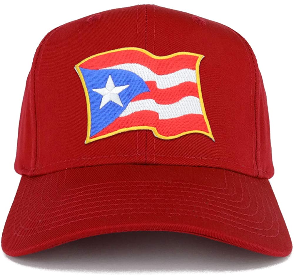 Armycrew Puerto Rico Waving Flag Patch Structured Baseball Cap