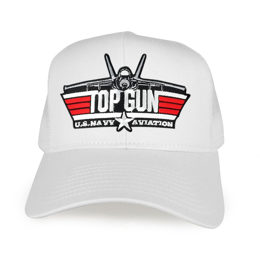 Top Gun USN Aviation Jet Embroidered Iron on Patch Mesh Trucker Cap