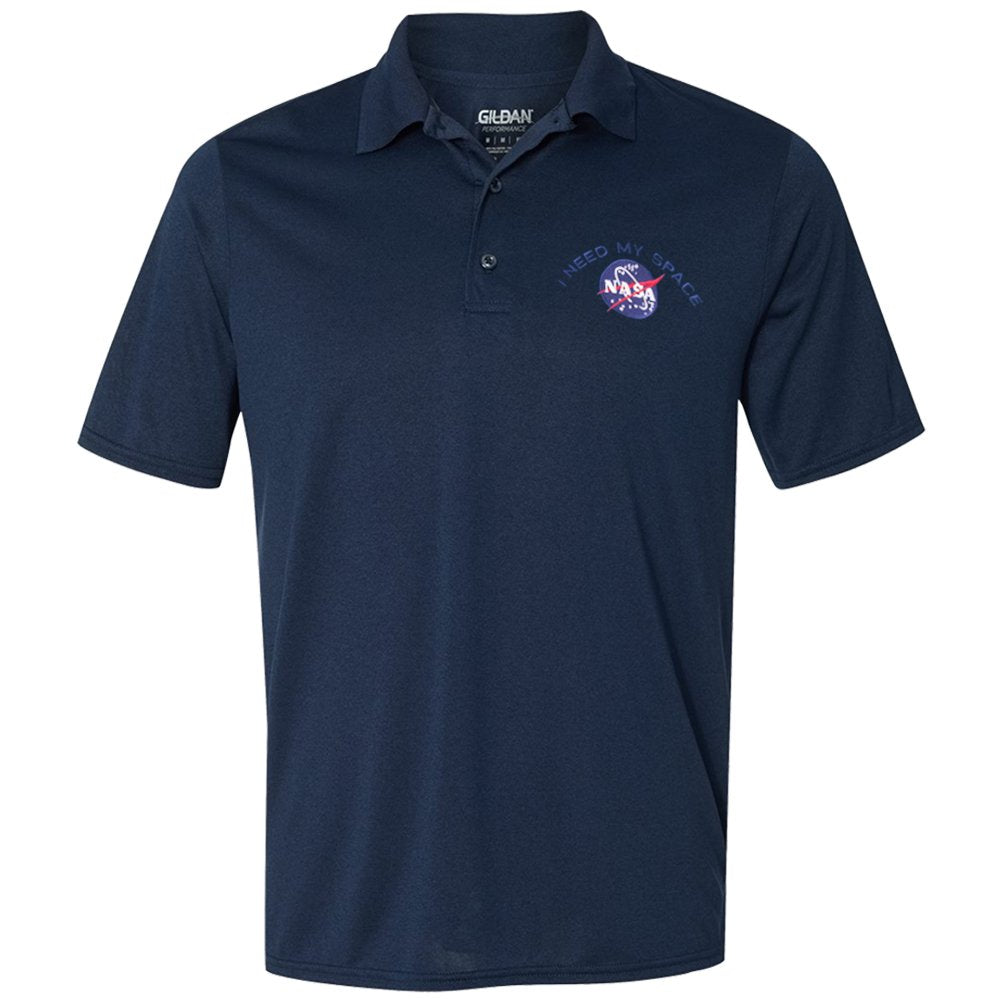 Mens NASA I Need My Space Meatball Embroidered Poly Jersey Sport Shirt