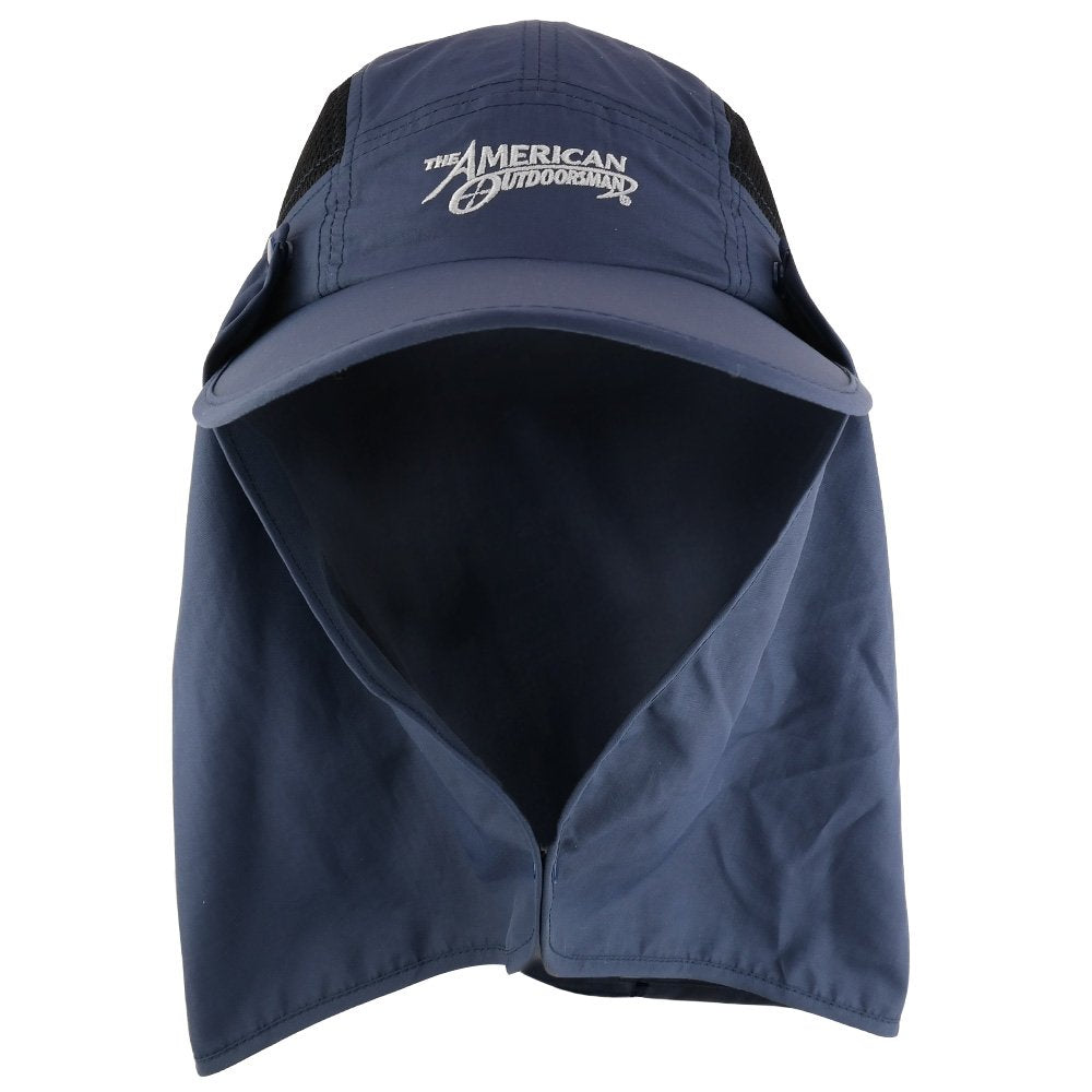 Armycrew American Moisture Wicking Outdoorsman UPF 50+ Taslon UV Cap with Removable Neck Flap