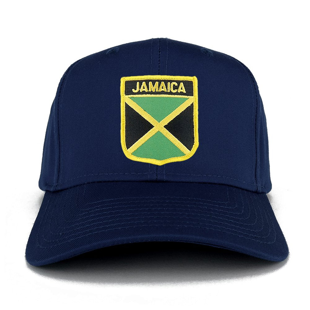 Jamaica Flag Shield with Text Embroidered Iron on Patch Adjustable Baseball Cap