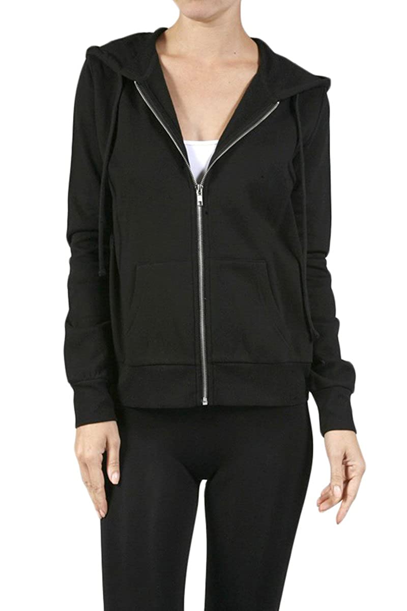 Armycrew Women's Long Sleeve Inner Brushed Full Zip Warm Hoodie Fleece Jacket