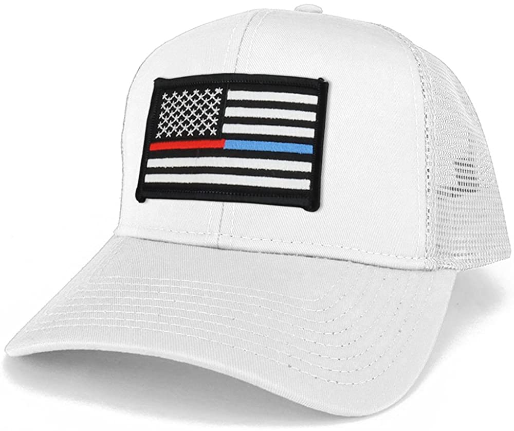 Armycrew USA TBL and TRL Dual Flag Patch Patch Snapback Mesh Trucker Cap