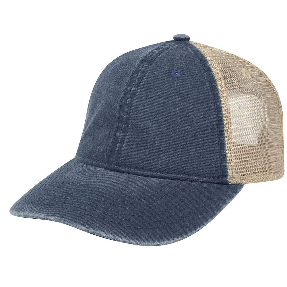 Armycrew Low Profile Washed Pigment Dyed Cotton Mesh Back Trucker Cap