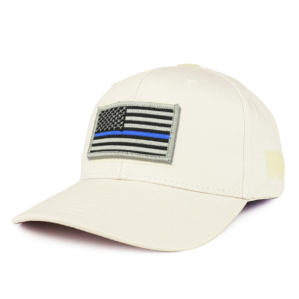 Armycrew USA Thin Blue Line Flag Tactical Patch Structured Operator Baseball Cap