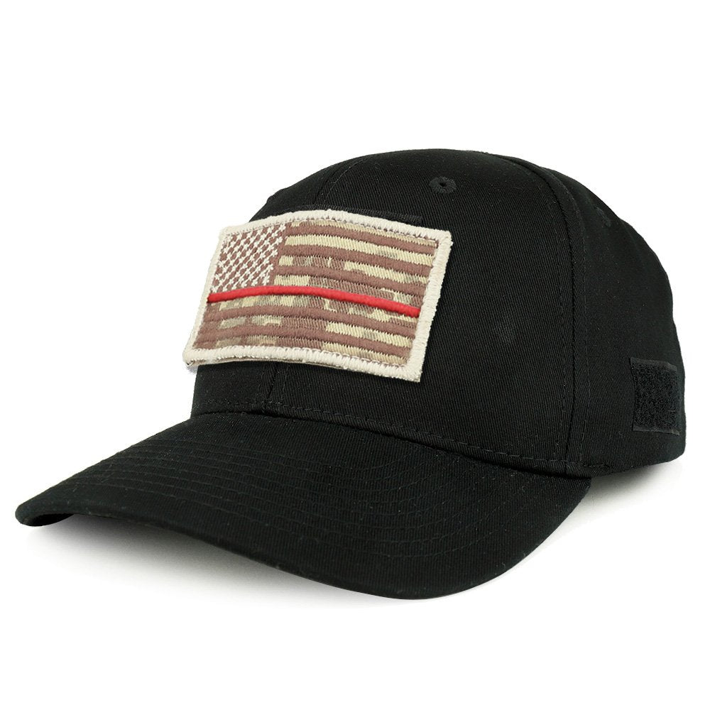 Armycrew USA Desert Digital Thin Red Tactical Patch Structured Baseball Cap