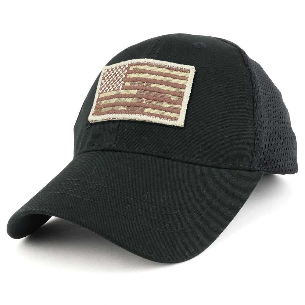 Armycrew USA Desert Digital Flag Tactical Patch Cotton Adjustable Trucker Cap