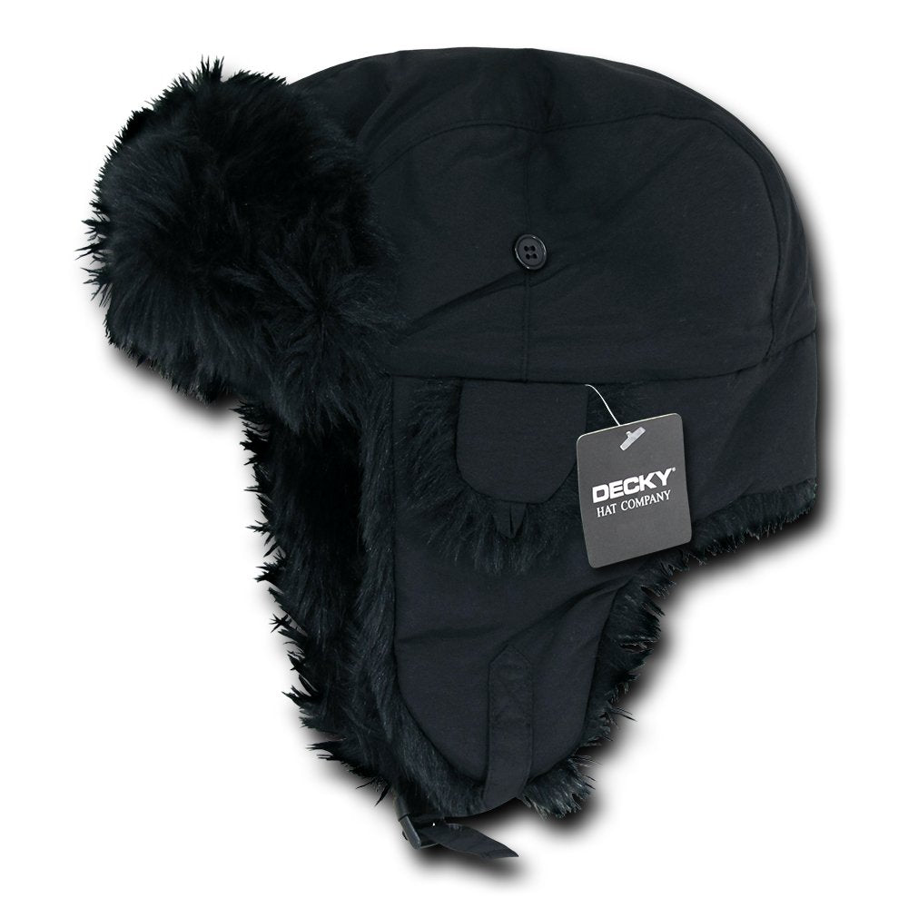 Aviator Faux Fur Lined Trooper Hat with Adjustable Earflaps