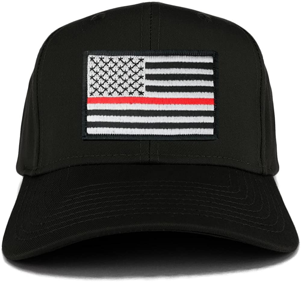 USA American Flag Logo Embroidered Iron On Patch Snap Back Cap - Black