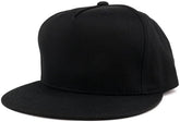 DECKY Blank 5 Panel Cotton Constructed Flat Bill Adjustable Snapback Cap - Black