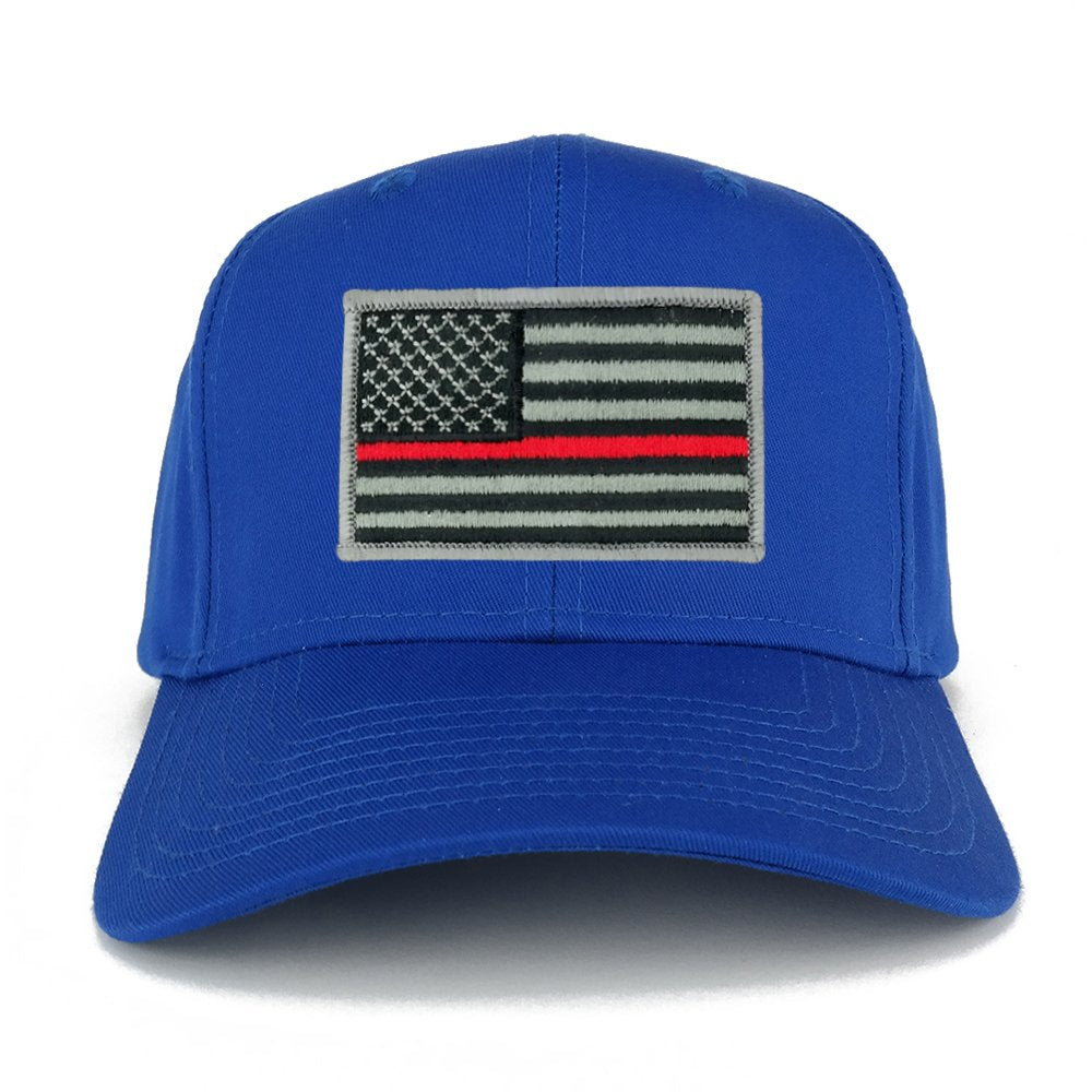 USA American Flag Logo Embroidered Iron On Patch Snap Back Cap - Royal