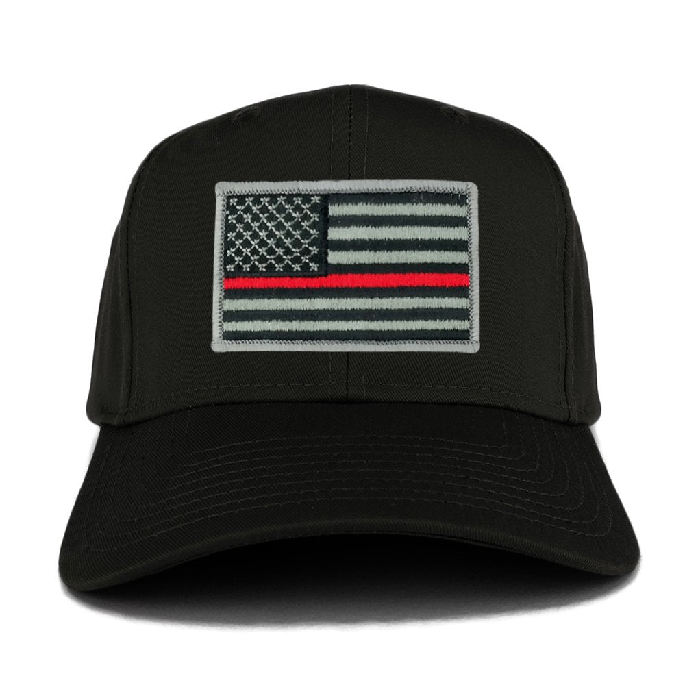 USA American Flag Logo Embroidered Iron On Patch Snap Back Cap - Black