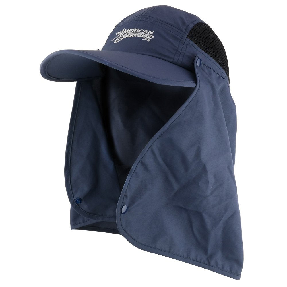 Armycrew American Moisture Wicking Outdoorsman UPF 50+ Taslon UV Cap with Removable Neck Flap