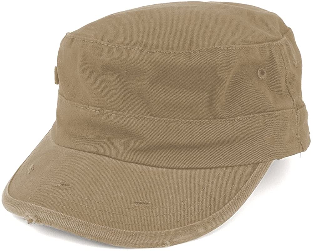Washed Cotton Army BDU Style Fitted Military Cap L-XL