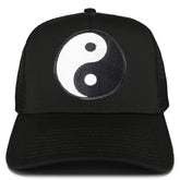 Armycrew White Yin Yang Patch Structured Mesh Trucker Cap