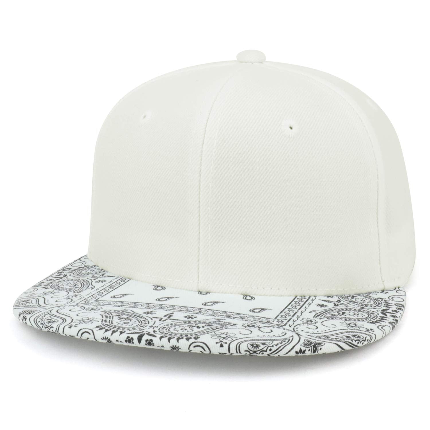 Armycrew Paisley Bandana Print Flat Bill Snapback Cap