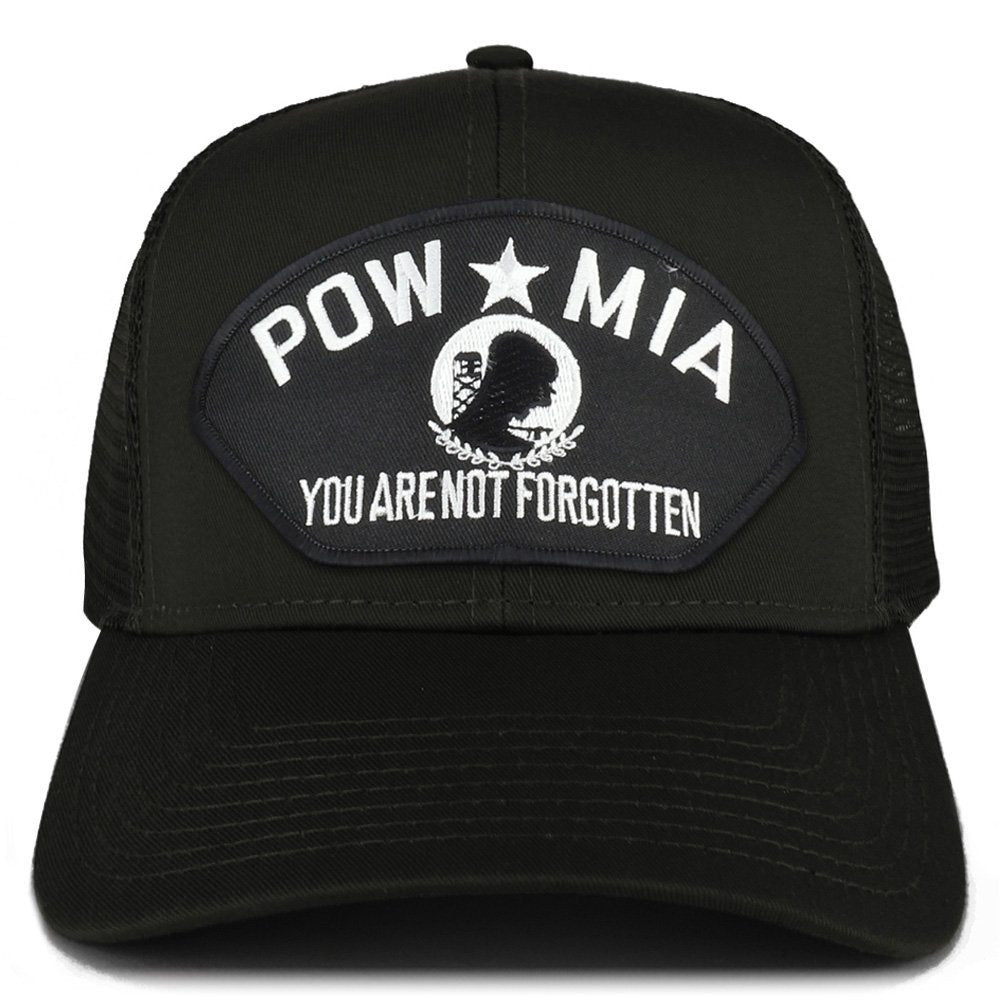 Armycrew XXL Oversize POW MIA Not Forgotten Large Patch Mesh Back Trucker Cap