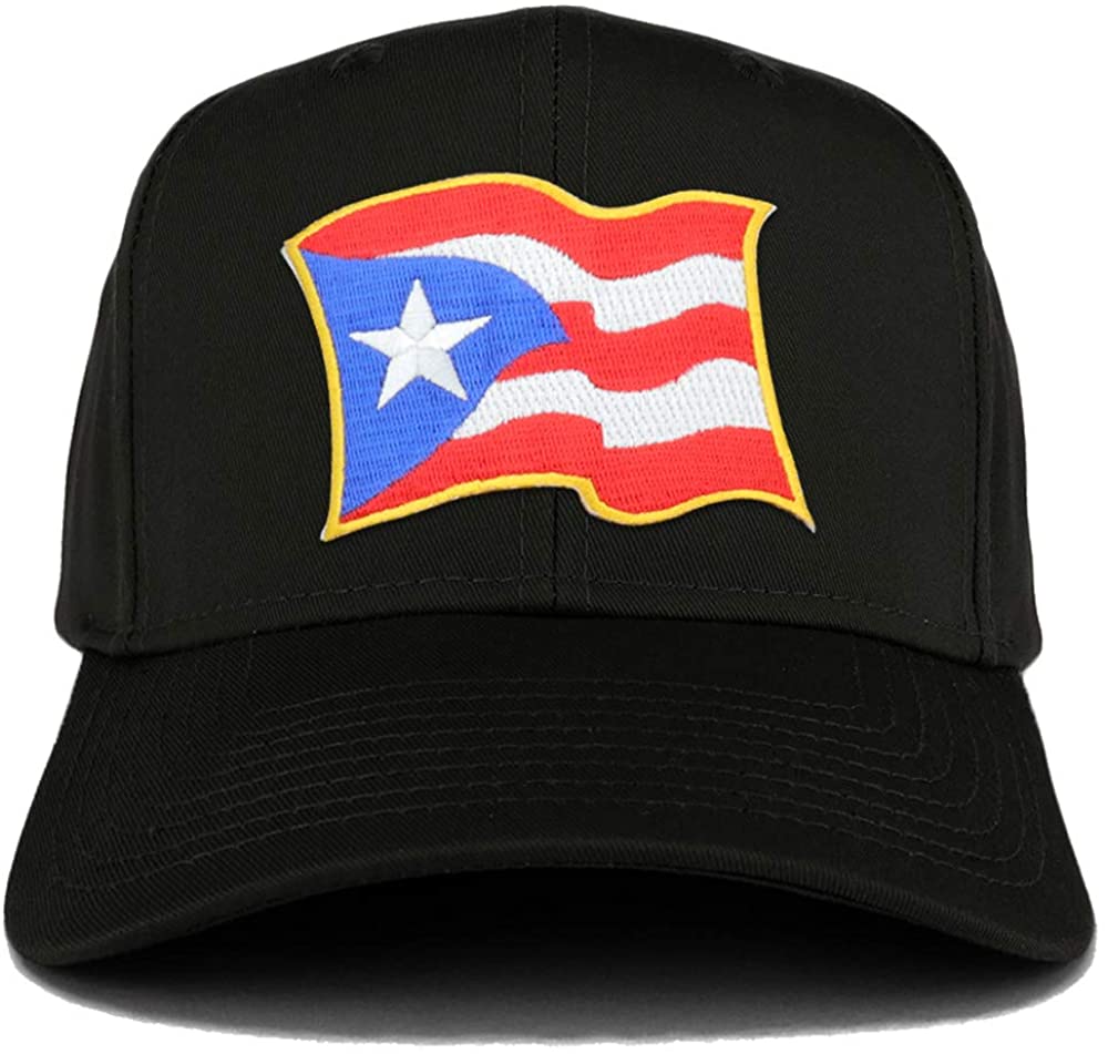 Armycrew Puerto Rico Waving Flag Patch Structured Baseball Cap