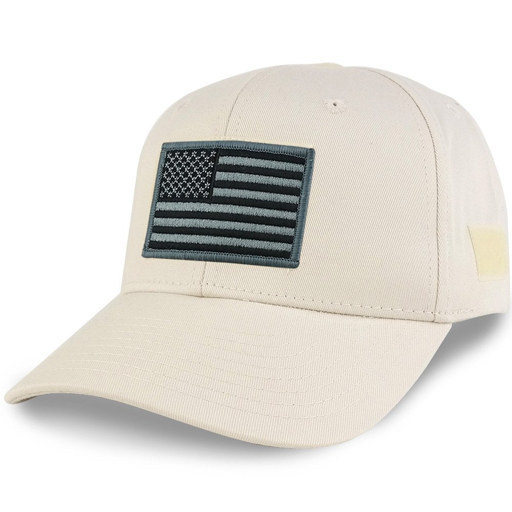 Armycrew American Flag Black 2 Tactical Embroidered Patch Adjustable Structured Operator Cap