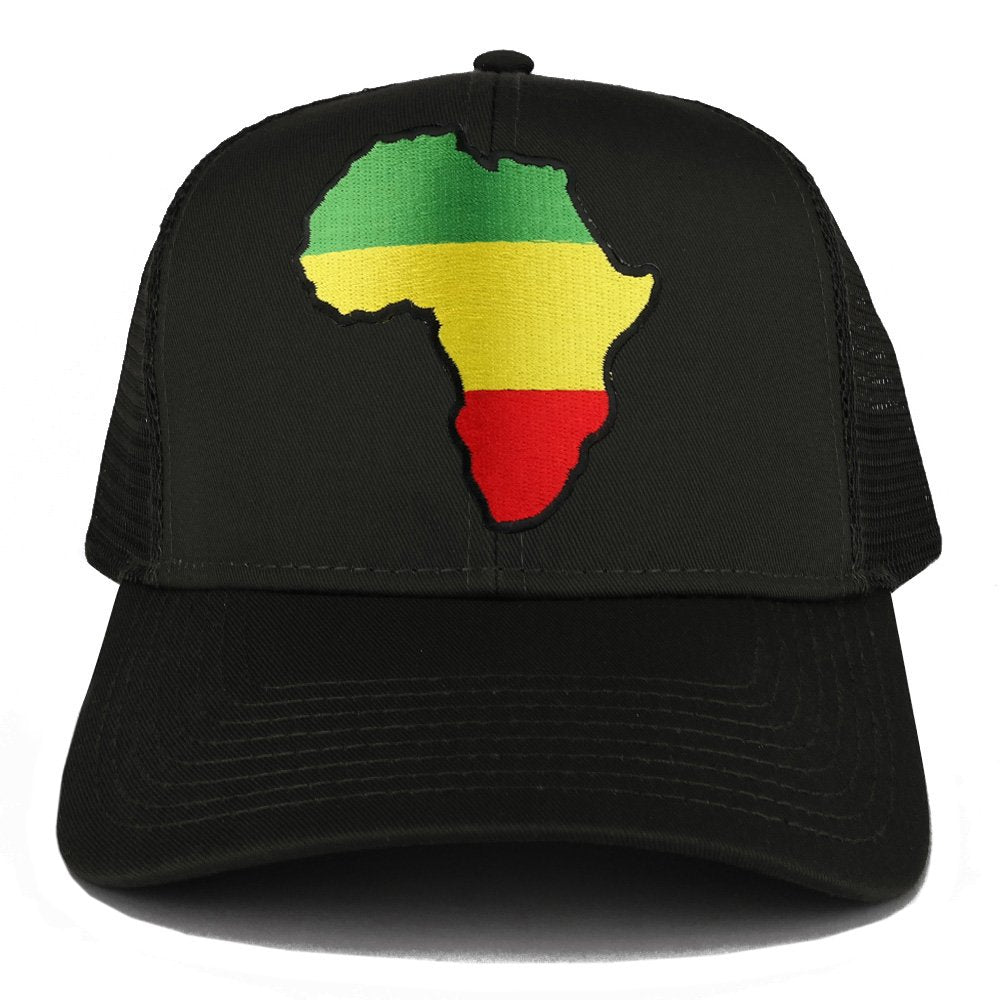 Green Yellow Red Africa Map Embroidered Iron on Patch Adjustable Trucker Mesh Cap