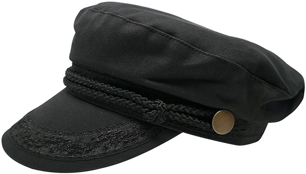 Broner Hats Men's Greek Fisherman Cotton Twill Hat - Black (L, Black) X-Large