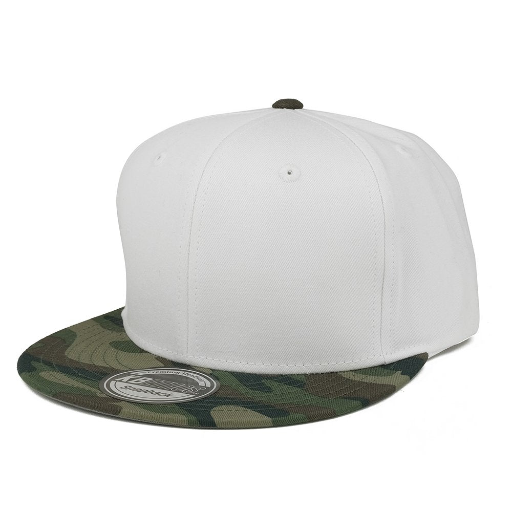 Kbethos Camo Pattern Flat Bill Snapback Cap