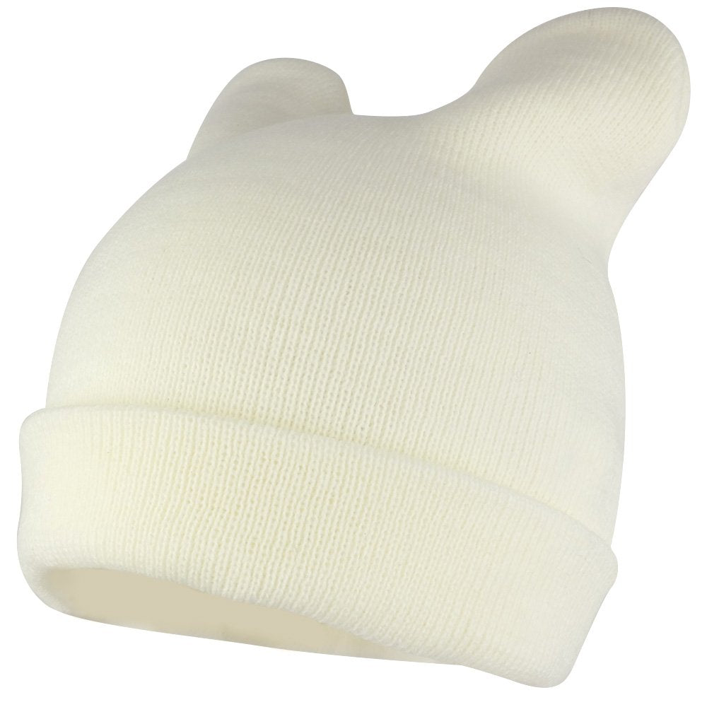 Pussyhat Women's Warm Cat Ear Folded Beanie Hat - Black