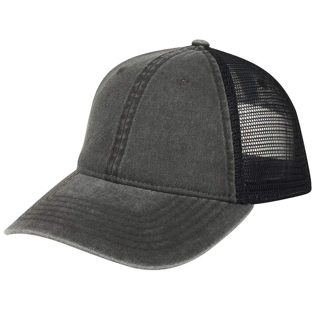 Armycrew Low Profile Washed Pigment Dyed Cotton Mesh Back Trucker Cap