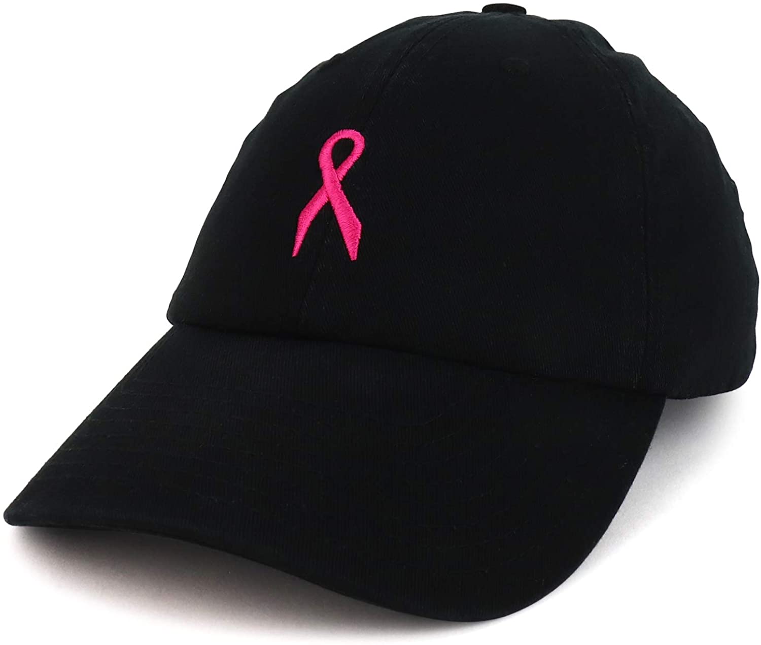 Armycrew Made in USA Small Breast Cancer Pink Ribbon Embroidered Soft  Cotton Cap