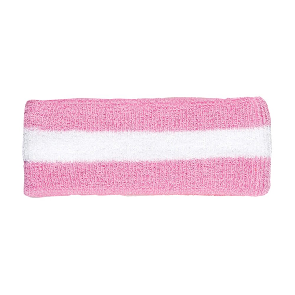Cotton Terry Cloth Stretchy Stripe Sports Headband - BLUE WHITE