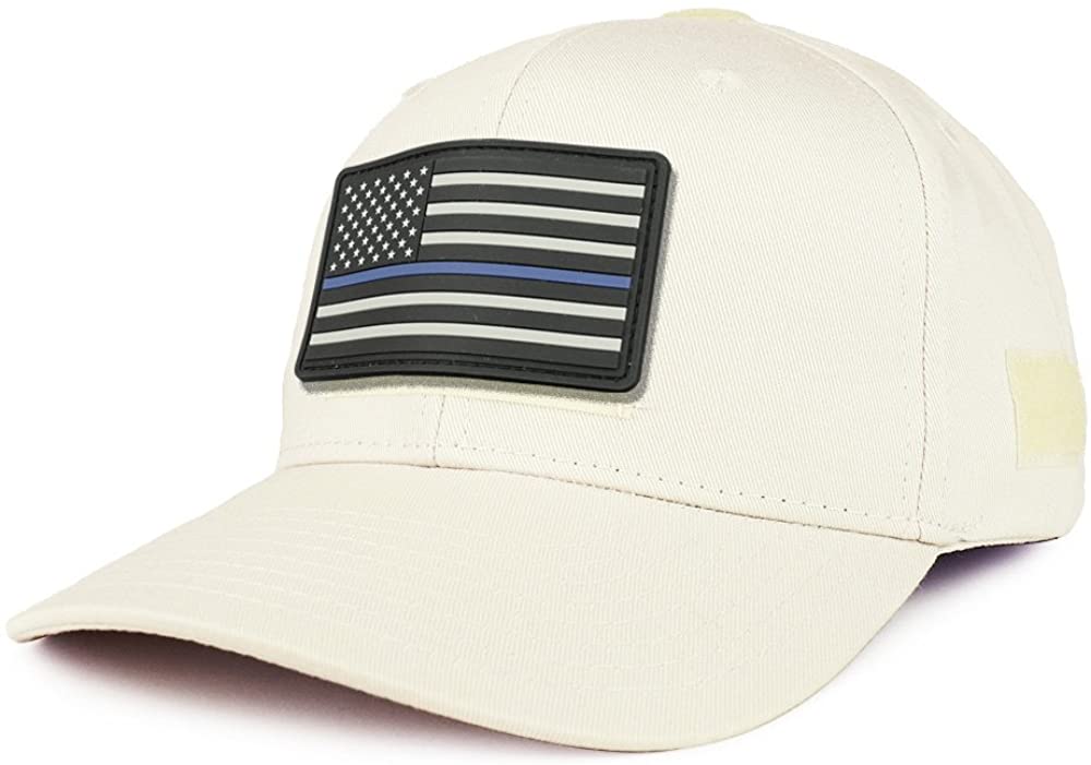 Armycrew USA Rubber Thin Blue Flag Tactical Patch Structured Operator Baseball Cap