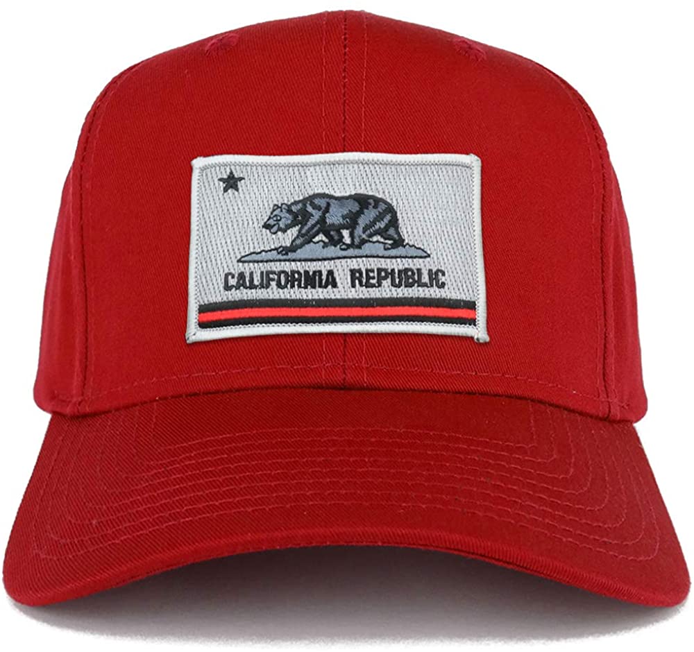 Armycrew California Thin Red Line Flag Patch Structured Baseball Cap