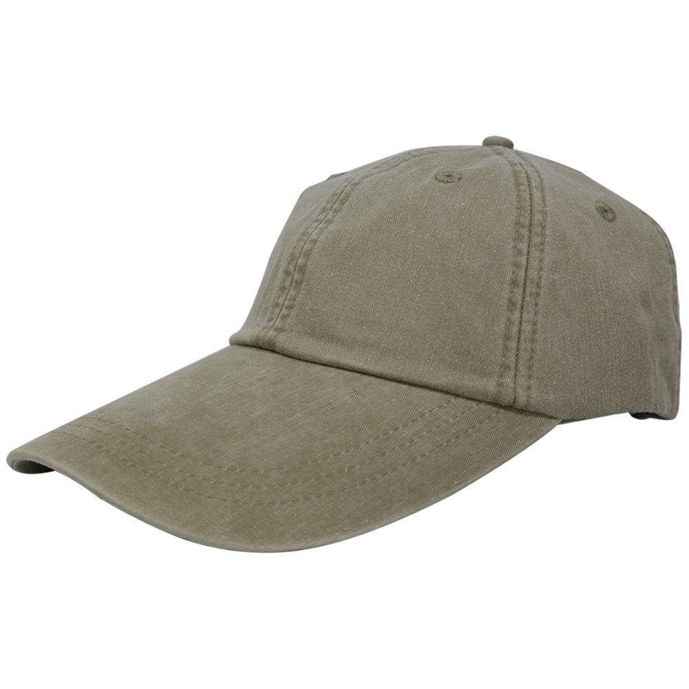 Sunbuster Extra Long Bill 100% Washed Cotton Cap with Leather Adjustable Strap