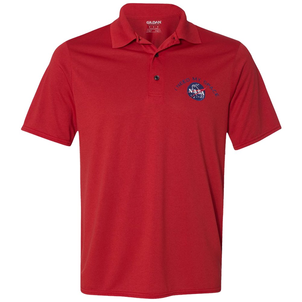 Mens NASA I Need My Space Meatball Embroidered Poly Jersey Sport Shirt