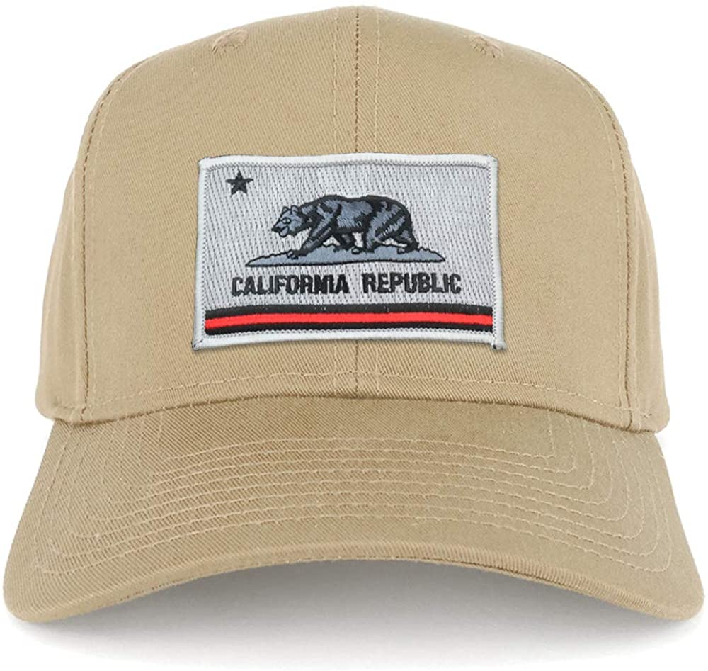 Armycrew California Thin Red Line Flag Patch Structured Baseball Cap