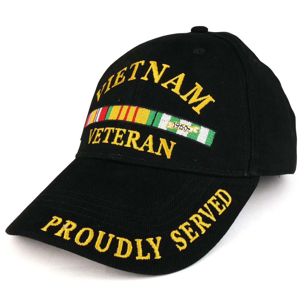 Armycrew Vietnam War Veteran Ribbon Embroidered Structured Cotton Twill Military Cap