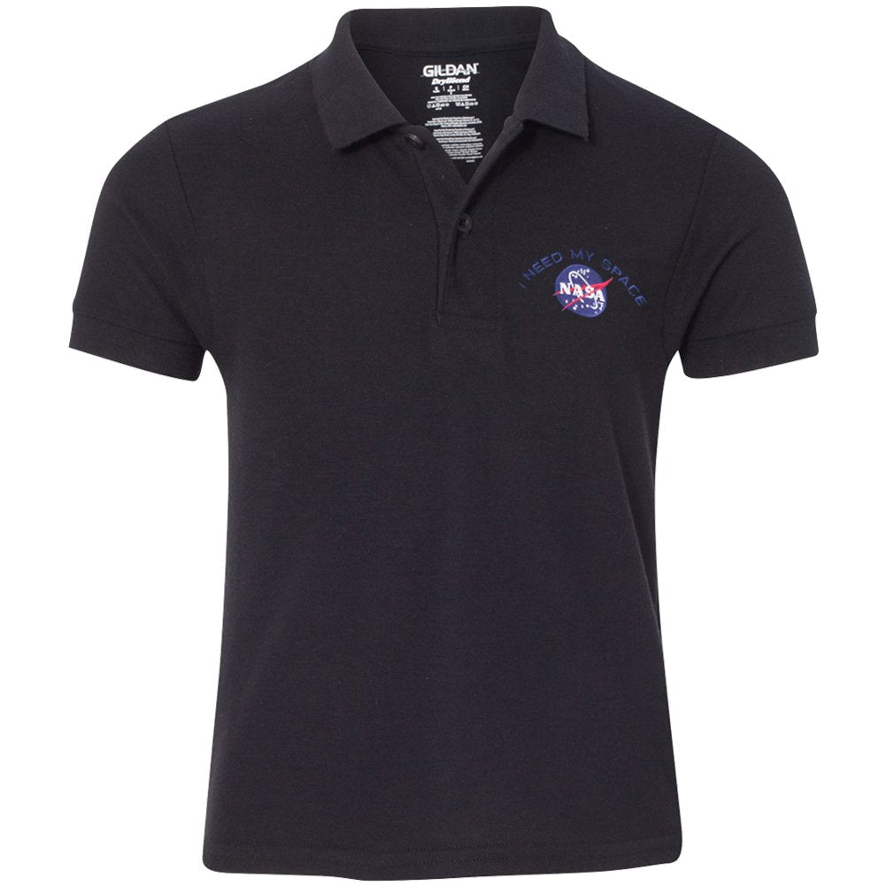 Youth I Need My Space NASA Insignia Embroidered Double Pique Polo Shirt