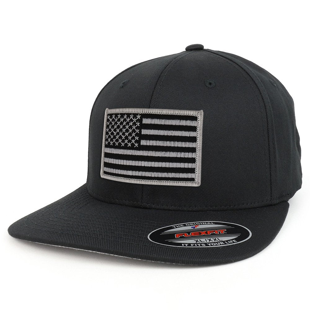 Armycrew XXL USA American Flag Embroidered Iron On Patch Flexfit Cap