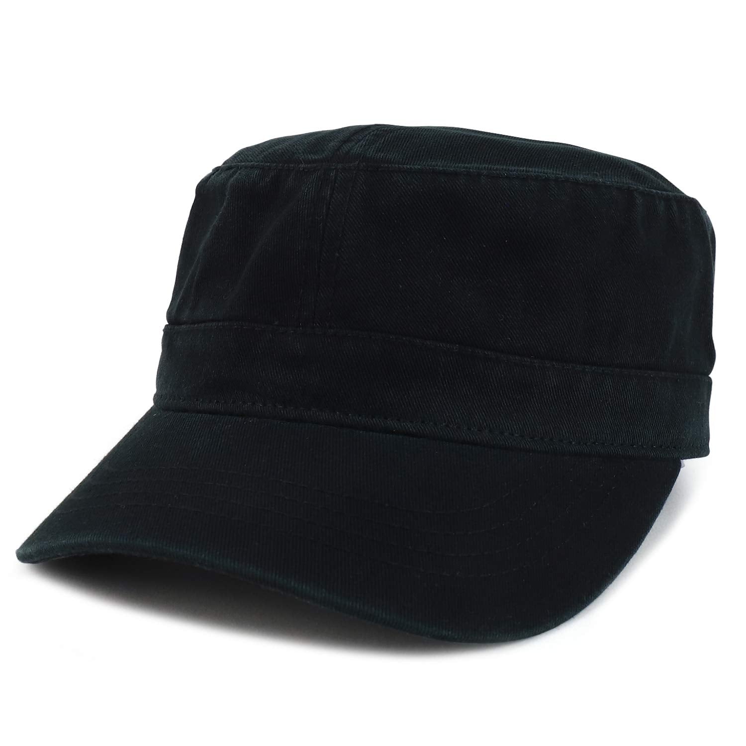 Armycrew Garment Washed Cotton Twill Military Style Flat Top Hat