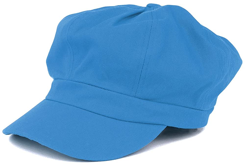 Women's Lightweight 100% Cotton Soft Fit Newsboy Cap with Elastic Back - Black