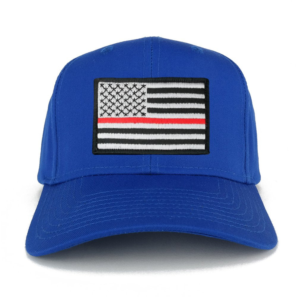 USA American Flag Logo Embroidered Iron On Patch Snap Back Cap - Royal