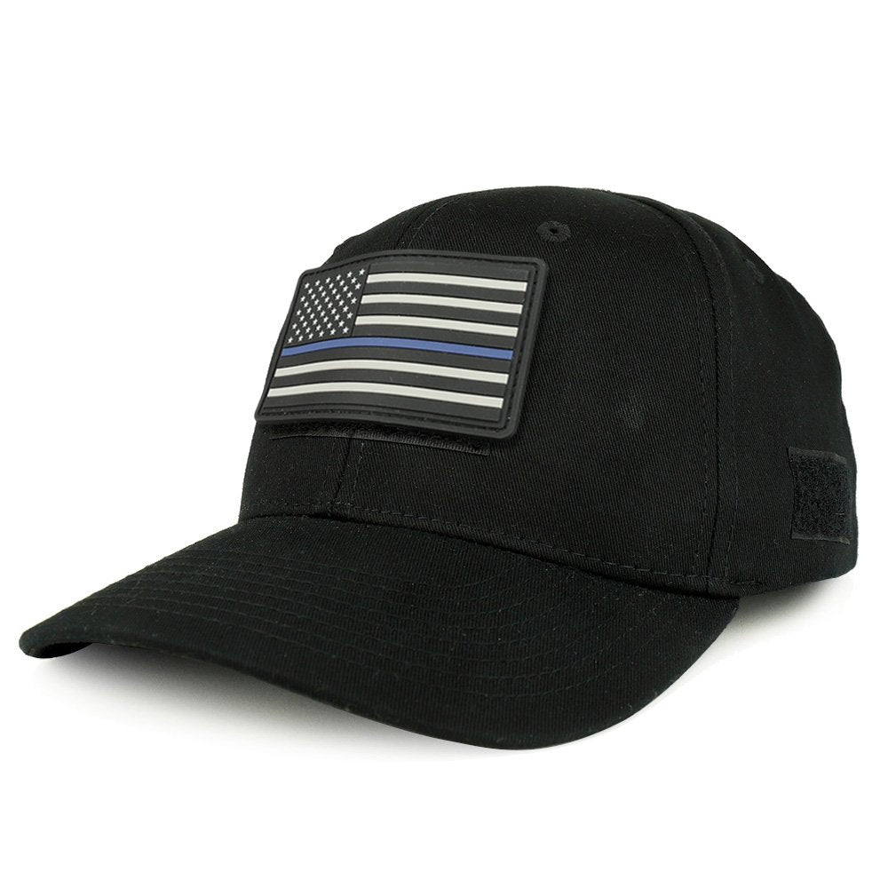 Armycrew USA Rubber Thin Blue Flag Tactical Patch Structured Operator Baseball Cap