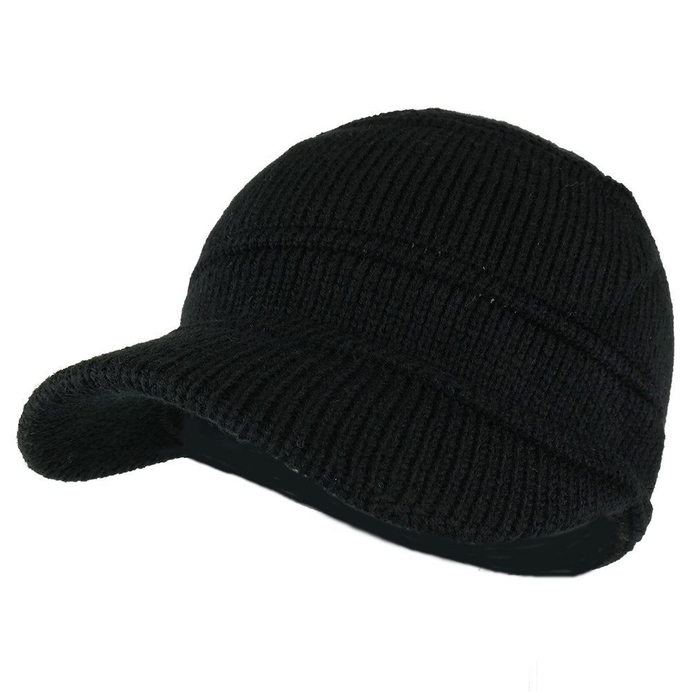 Armycrew Army Style Acrylic Cadet Winter Beanie Hat with Visor