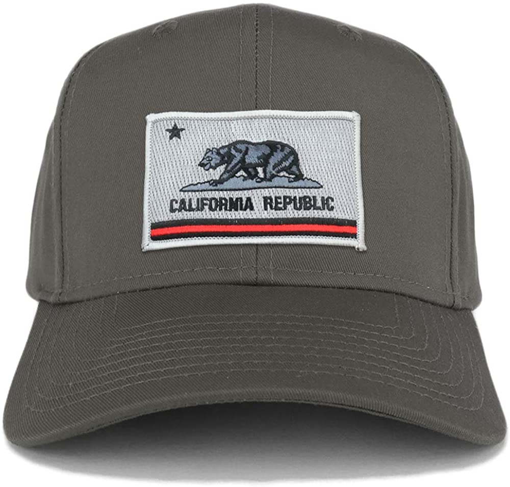 Armycrew California Thin Red Line Flag Patch Structured Baseball Cap
